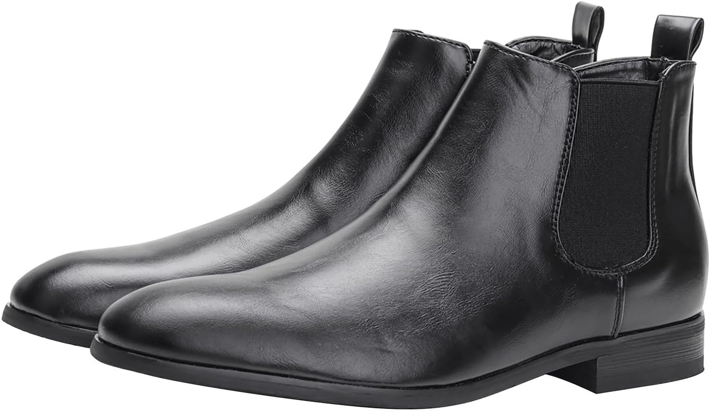 Мужские повседневные ботинки Santimon Chelsea из кожи с крыльями, без шнурков, модные ботинки с застежкой-молнией на щиколотке и туфли-чукка для мужчин, черный
Мужские повседневные ботинки Santimon Chelsea из кожи с крыльями, без шнурков, модные ботинки с застежкой-молнией на щиколотке и туфли-чукка для мужчин, черный