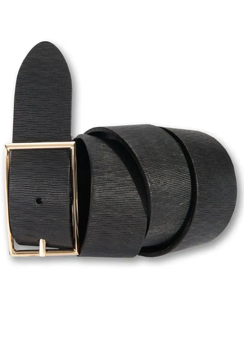Кожаный ремень Silbergift с тонкой золотой застежкой, черный
Кожаный ремень Silbergift с тонкой золотой застежкой, черный