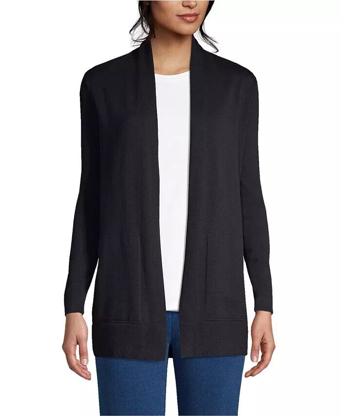 Женский длинный открытый кардиган с длинным рукавом для высоких женщин Lands' End, черный
Женский длинный открытый кардиган с длинным рукавом для высоких женщин Lands' End, черный