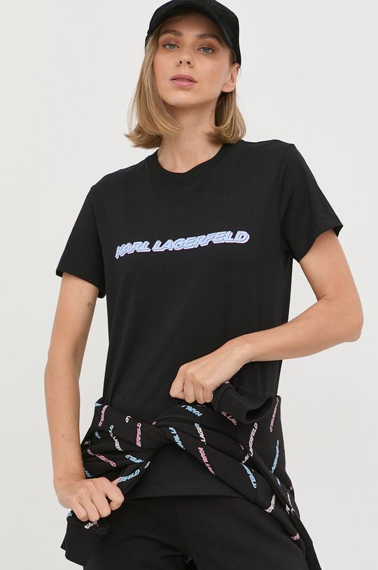 Хлопковая футболка 225W1701 Karl Lagerfeld, черный
Хлопковая футболка 225W1701 Karl Lagerfeld, черный