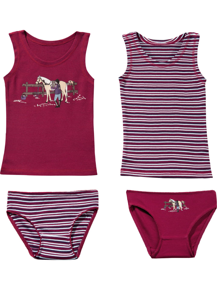 Erwin Müller Комплект детского нижнего белья из хлопка, трикотажное полотно, 4 предмета, ягодного цвета
Erwin Müller Комплект детского нижнего белья из хлопка, трикотажное полотно, 4 предмета, ягодного цвета