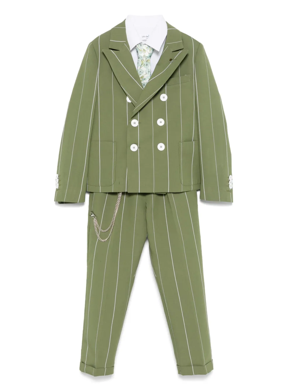 Костюм-тройка в полоску Colorichiari, зеленый 
Костюм-тройка в полоску Colorichiari, зеленый
