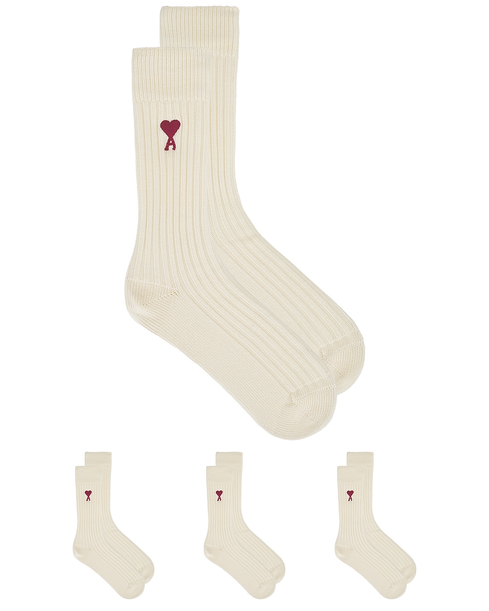 Три пары носков ADC Ami Paris, Off White
Три пары носков ADC Ami Paris, Off White