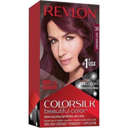 Натуральная краска для волос Colorsilk 34 Темно-бордовый, Revlon
Натуральная краска для волос Colorsilk 34 Темно-бордовый, Revlon