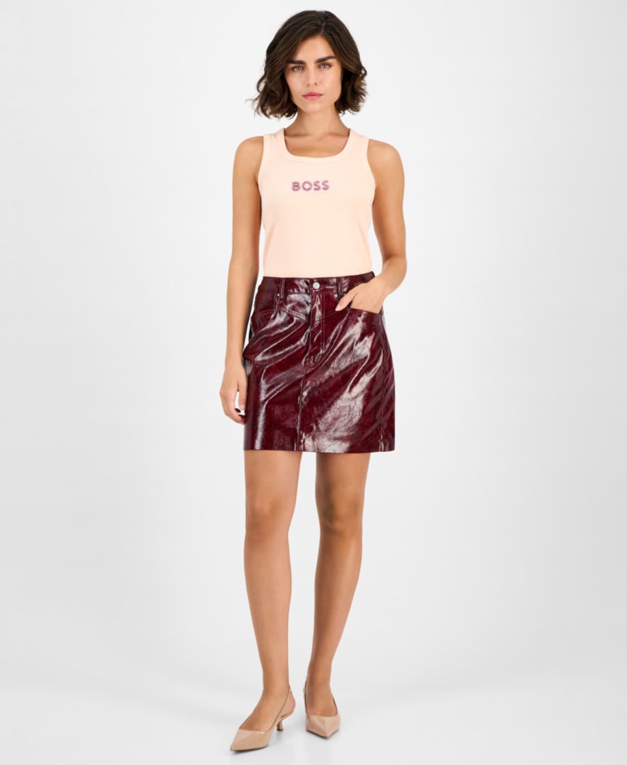 Женская мини-юбка из лакированной искусственной кожи BOSS Orange, Dark Red
Женская мини-юбка из лакированной искусственной кожи BOSS Orange, Dark Red
