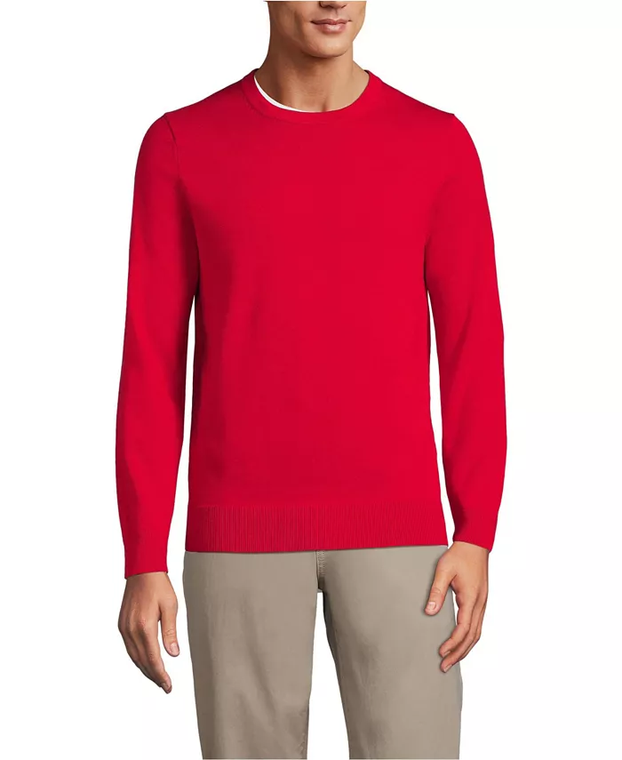 Мужской тонковязаный свитер с круглым вырезом из хлопка Lands' End, красный
Мужской тонковязаный свитер с круглым вырезом из хлопка Lands' End, красный