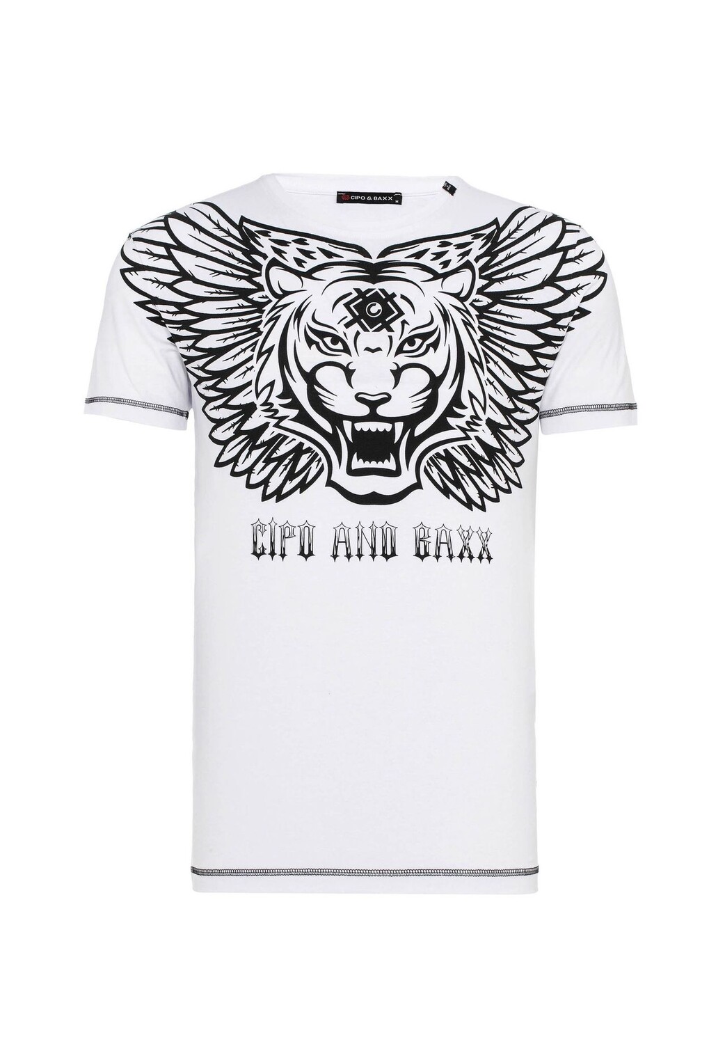Футболка с модным принтом спереди CIPO & BAXX, белый 
Футболка с модным принтом спереди CIPO & BAXX, белый