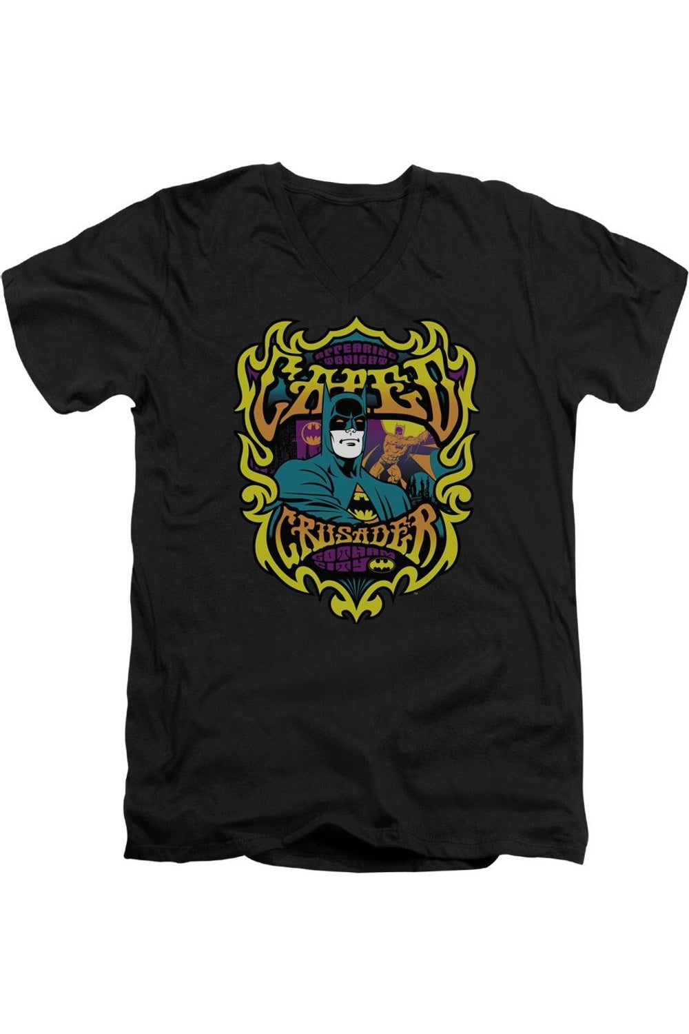 DC Comics Appearing Tonight Футболка с коротким рукавом и V-образным вырезом для взрослых / футболка Gildan, черный
DC Comics Appearing Tonight Футболка с коротким рукавом и V-образным вырезом для взрослых / футболка Gildan, черный