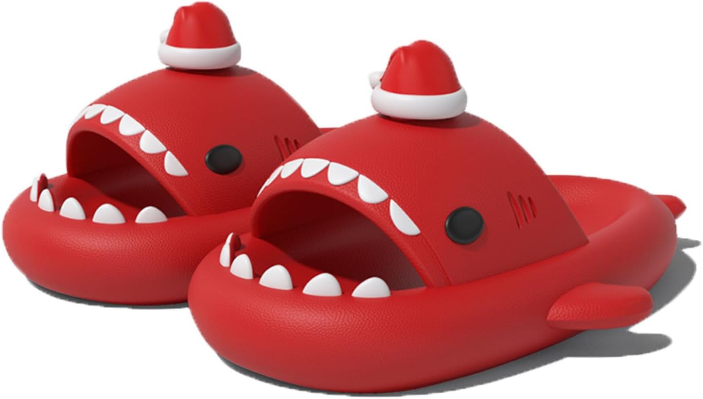 Рождественские шлепанцы Zureto Shark, сандалии Cloud Shark 3D с рождественским мультяшным акулой для женщин и мужчин, красный
Рождественские шлепанцы Zureto Shark, сандалии Cloud Shark 3D с рождественским мультяшным акулой для женщин и мужчин, красный