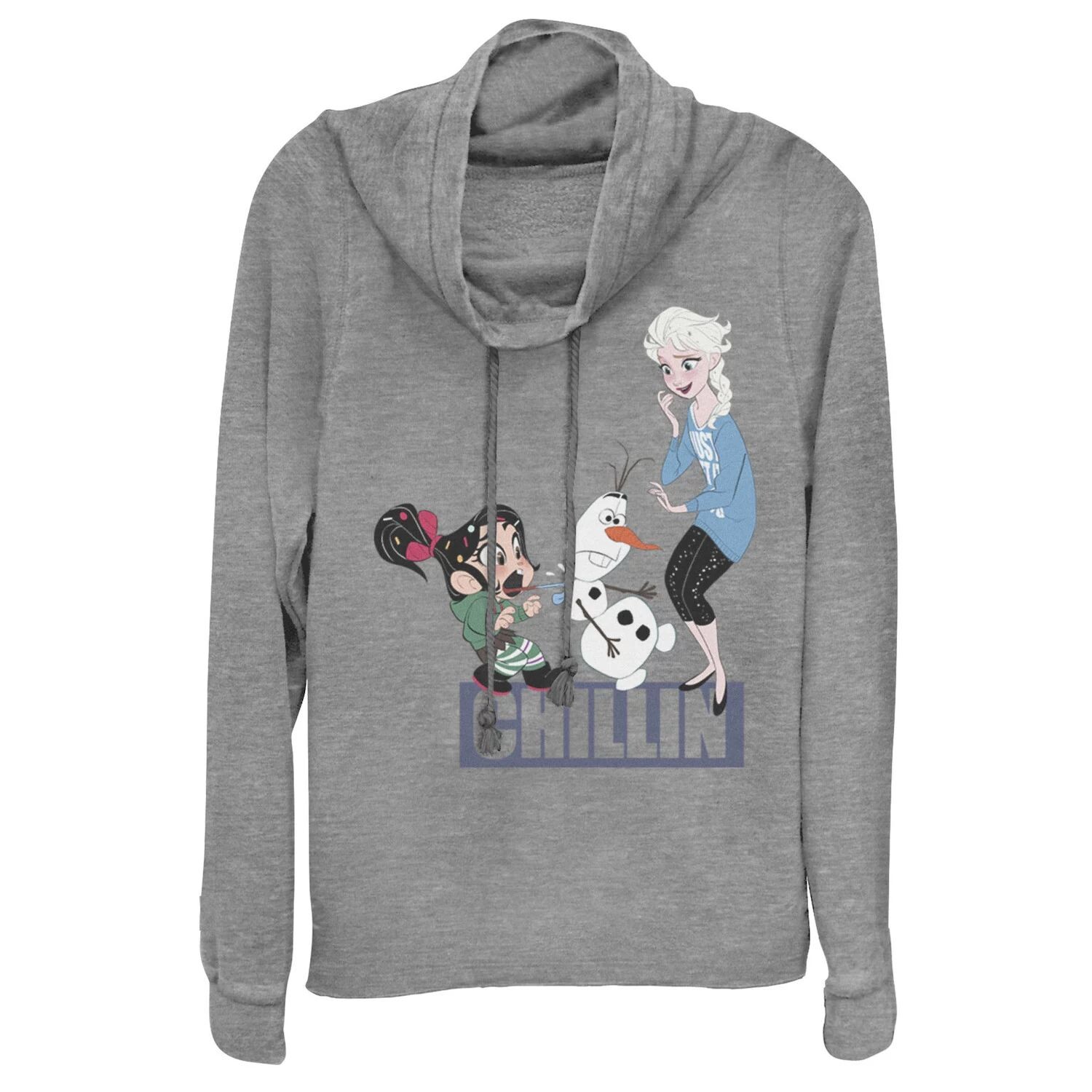 Удобный детский длинный топ с рисунком принцессы Эльзы Disney's Wreck It Ralph 2 Chill с воротником-хомутом Licensed Character
