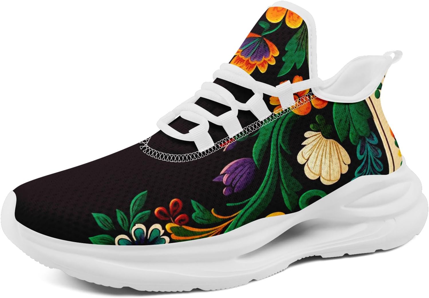 Кроссовки с мексиканским цветочным принтом для мужчин и женщин - легкие беговые кроссовки, тренажерные кроссовки, амортизирующая повседневная обувь для ходьбы Awsole, белый/черный/зеленый
Кроссовки с мексиканским цветочным принтом для мужчин и женщин - легкие беговые кроссовки, тренажерные кроссовки, амортизирующая повседневная обувь для ходьбы Awsole, белый/черный/зеленый