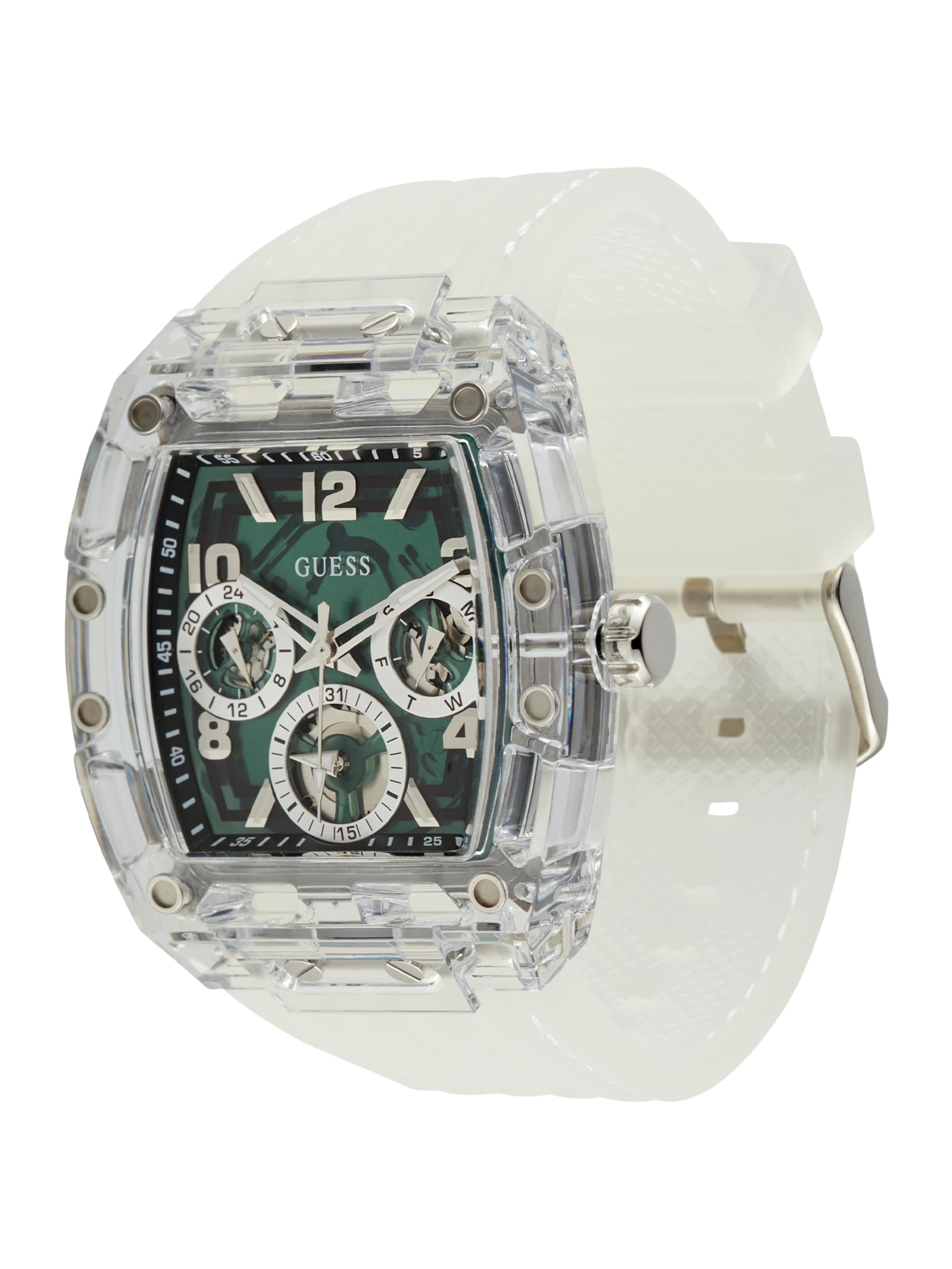 GUESS Аналоговые часы 'GT Phoenix' в прозрачном корпусе
GUESS Аналоговые часы 'GT Phoenix' в прозрачном корпусе