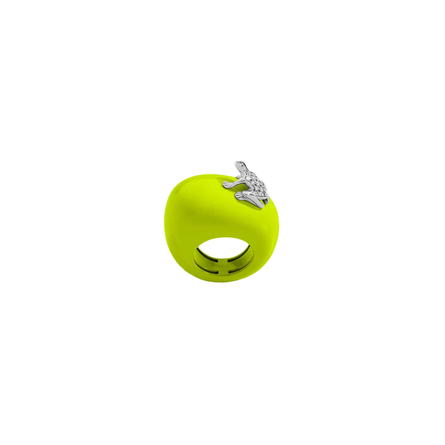 Кольцо Dada Arrigoni Happy frog флуоресцентно-желтое с белым золотом и бриллиантами
Кольцо Dada Arrigoni Happy frog флуоресцентно-желтое с белым золотом и бриллиантами