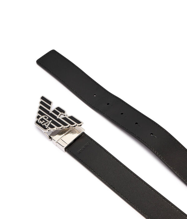 Кожаный двусторонний ремень Emporio Armani, черный
Кожаный двусторонний ремень Emporio Armani, черный