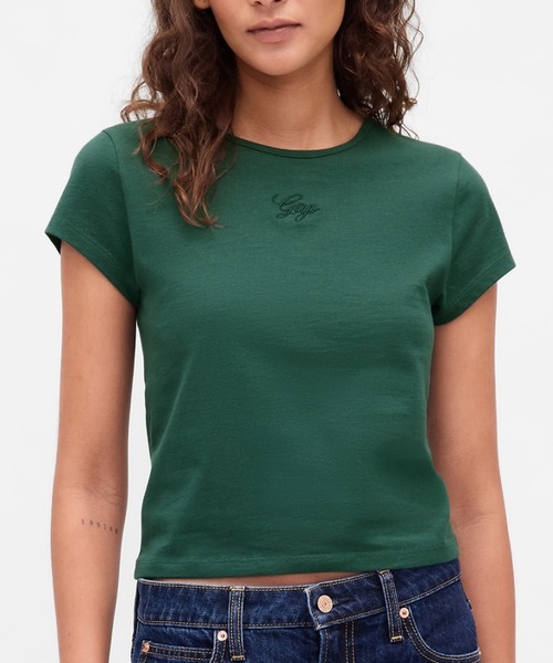 Футболка укороченная, хлопковый трикотаж, с логотипом GAP, зеленый
Футболка укороченная, хлопковый трикотаж, с логотипом GAP, зеленый