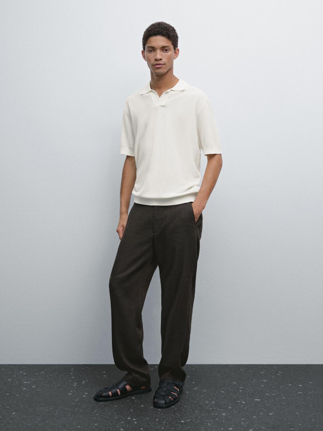 Текстурированная трикотажная рубашка-поло с короткими рукавами Massimo Dutti, кремовый
Текстурированная трикотажная рубашка-поло с короткими рукавами Massimo Dutti, кремовый