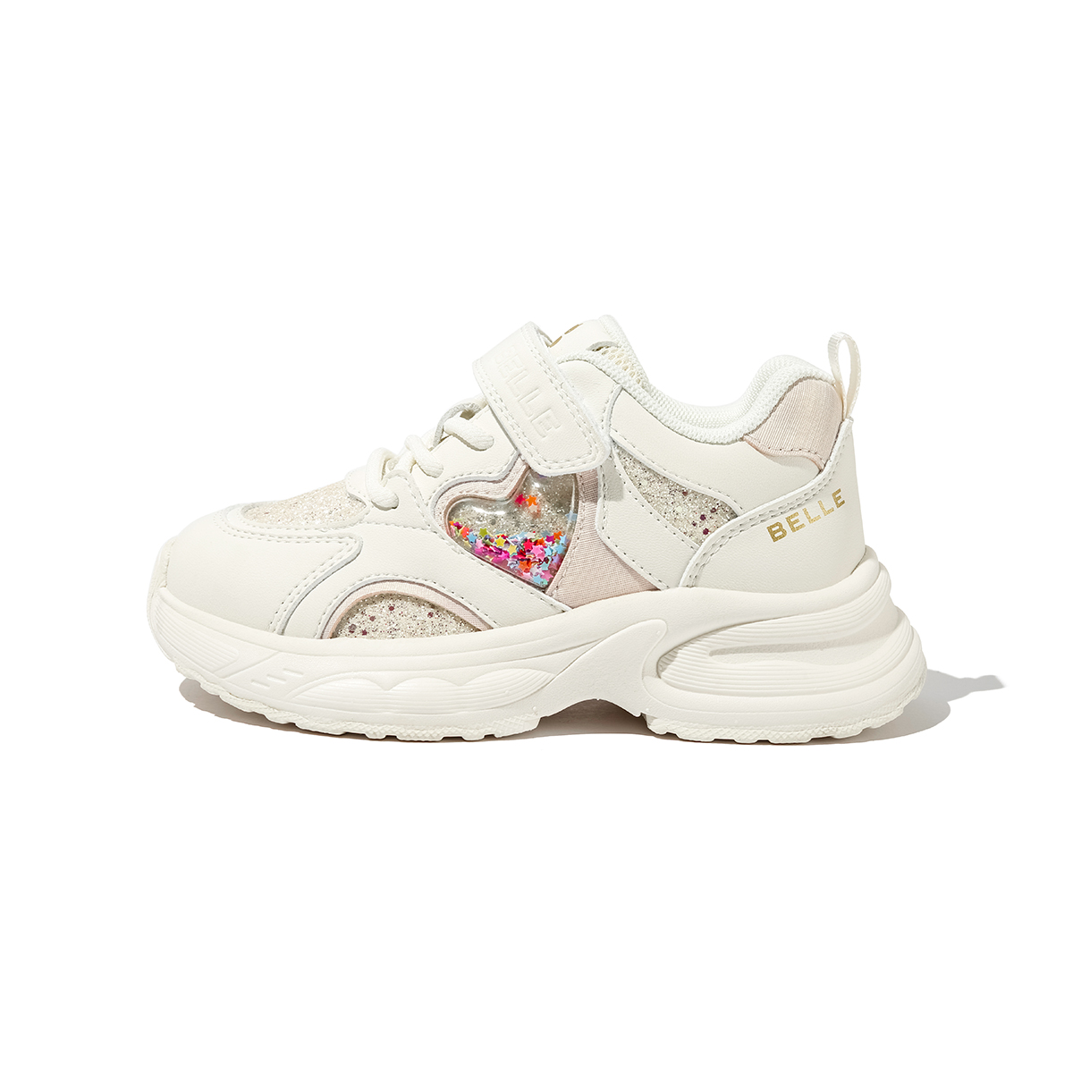 Износостойкие низкие детские кроссовки для повседневной жизни BELLE, бежевый/золотой 
Износостойкие низкие детские кроссовки для повседневной жизни BELLE, бежевый/золотой