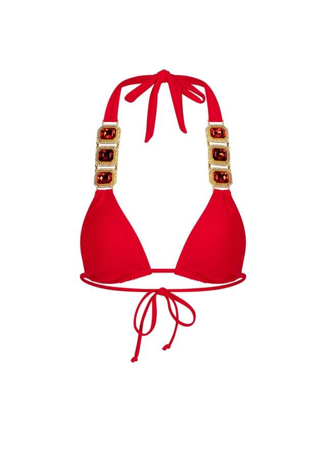 Верх бикини Boujee со стильной отделкой из камней Moda Minx, красный
Верх бикини Boujee со стильной отделкой из камней Moda Minx, красный