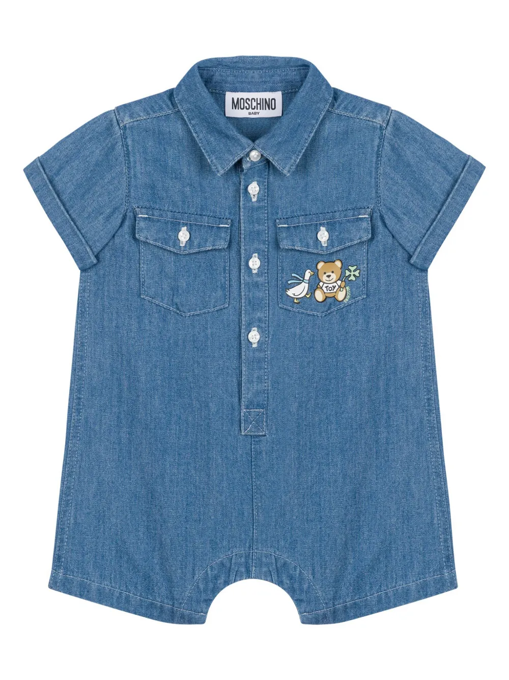 Ромпер из денима Moschino Kids, синий
Ромпер из денима Moschino Kids, синий