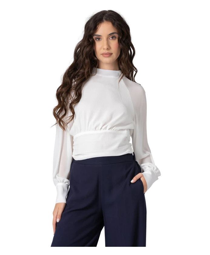 Блузка с длинными рукавами и поясом-лентой Kocca, белый
Блузка с длинными рукавами и поясом-лентой Kocca, белый