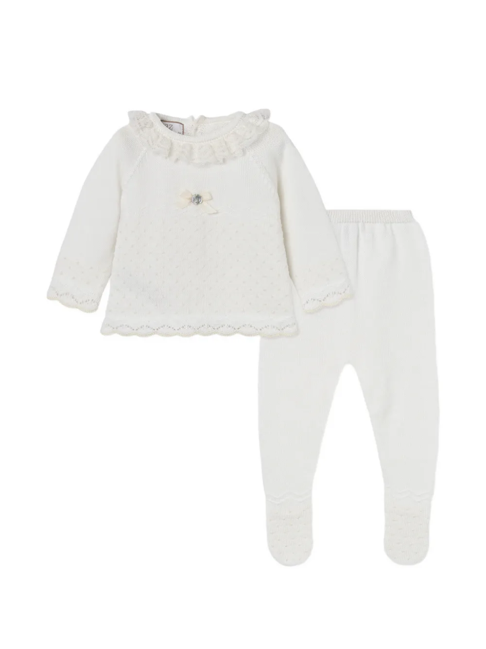 Костюм из брюк с бантом и отделкой кружевом Paz Rodriguez, белый
Костюм из брюк с бантом и отделкой кружевом Paz Rodriguez, белый