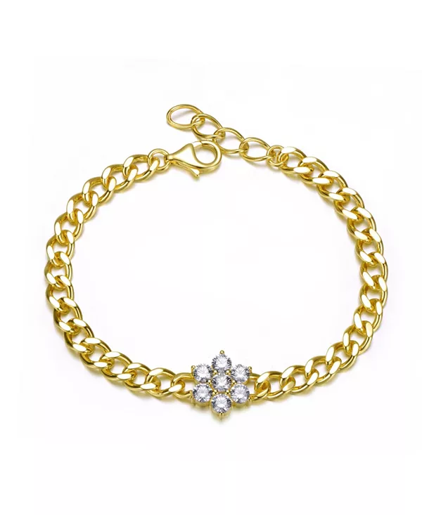 Браслет с цветком, покрытый 14-каратным золотом и прозрачными кубическими цирконами Rachel Glauber, gold
Браслет с цветком, покрытый 14-каратным золотом и прозрачными кубическими цирконами Rachel Glauber, gold