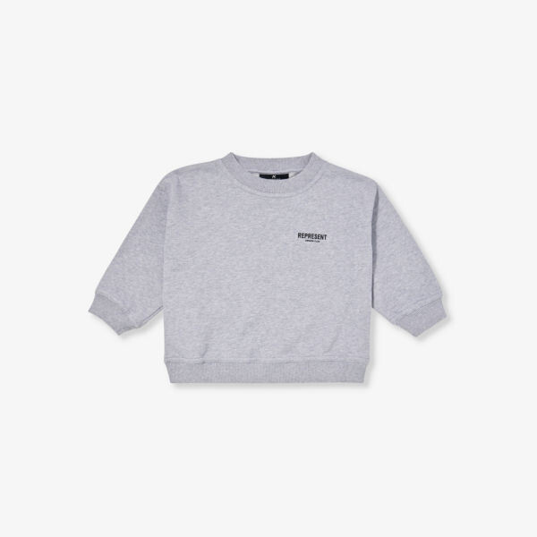 Толстовка из хлопкового джерси с логотипом 1–4 года Represent, черный 
Толстовка из хлопкового джерси с логотипом 1–4 года Represent, черный
