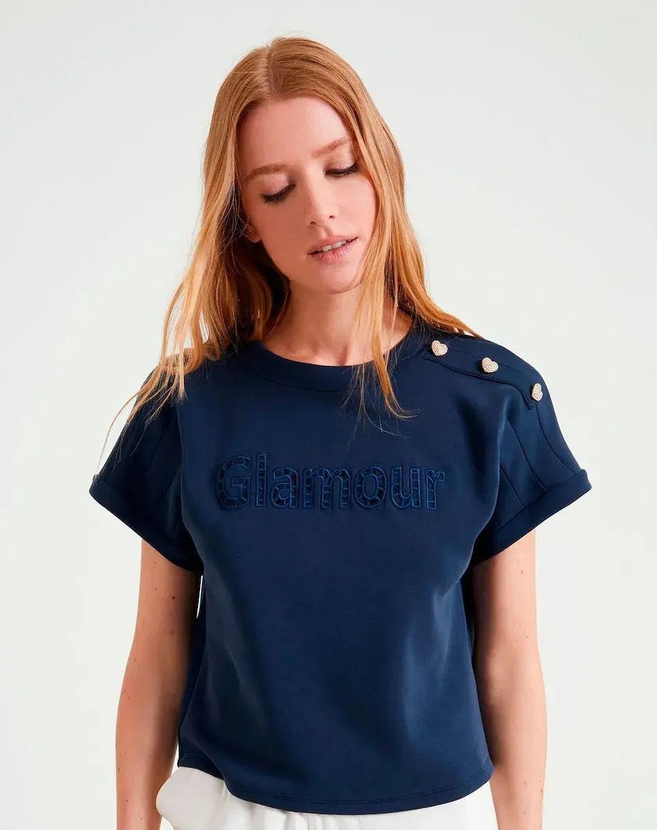 Женская футболка с коротким рукавом и принтом Naf Naf, темно-синий
Женская футболка с коротким рукавом и принтом Naf Naf, темно-синий