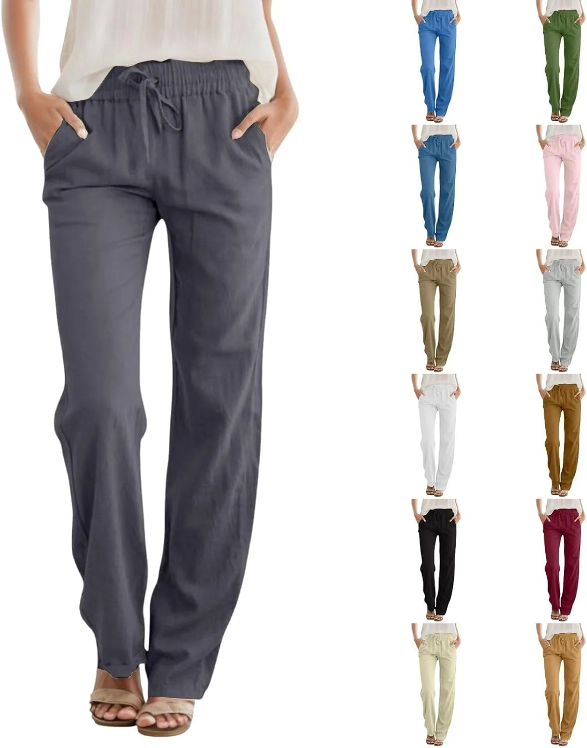 Льняные брюки женские прямые с высокой талией и шнурком Nantdog
Льняные брюки женские прямые с высокой талией и шнурком Nantdog