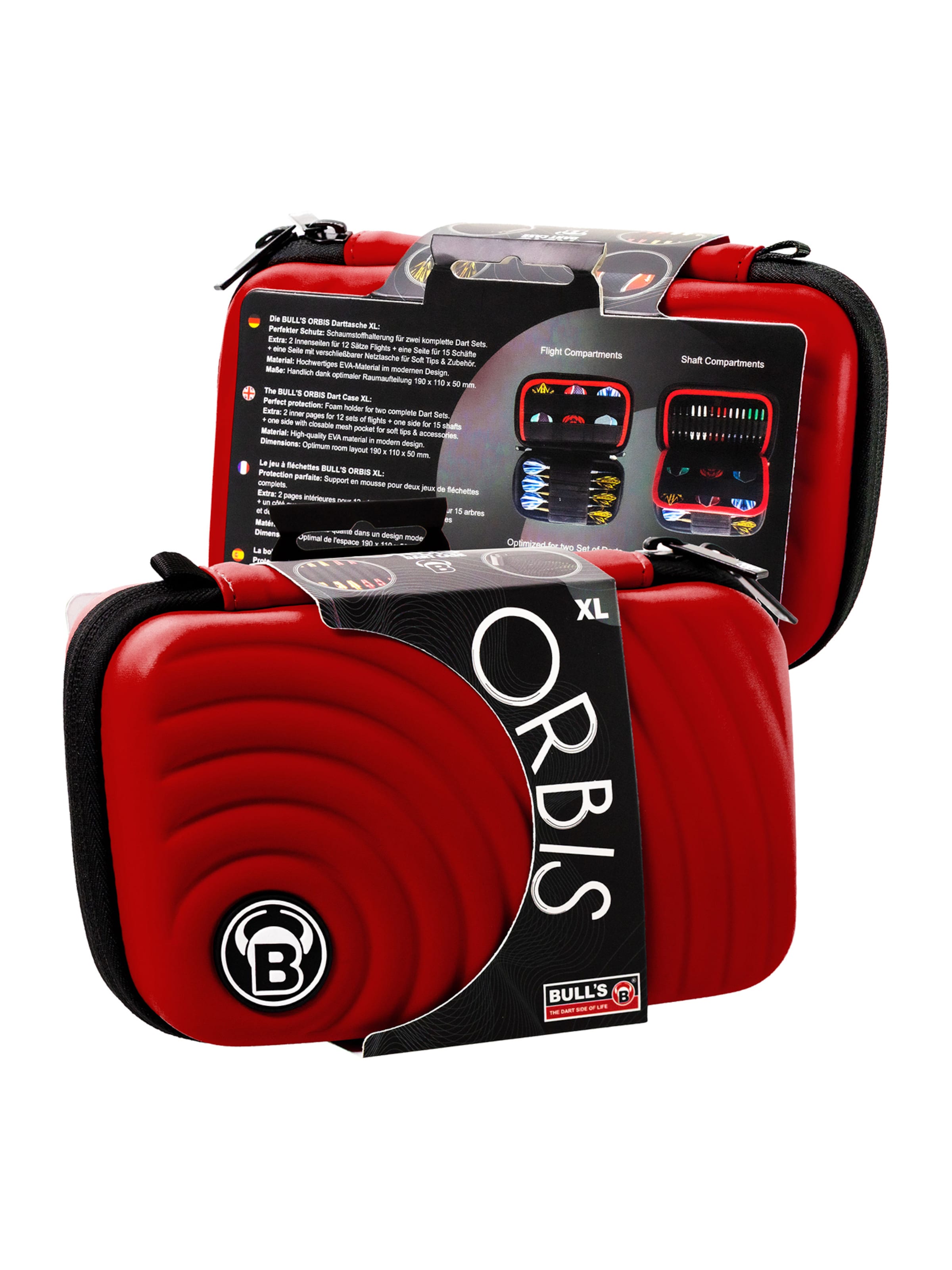 BULL'S Спортивный инвентарь 'Orbis HS Carbon Darttasche Dartbox Pfeilaufbewahrung Darts-Etui' в красном цвете
BULL'S Спортивный инвентарь 'Orbis HS Carbon Darttasche Dartbox Pfeilaufbewahrung Darts-Etui' в красном цвете
