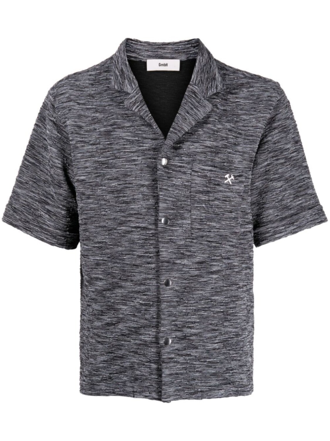 Меланжевая рубашка с логотипом GmbH, серый
Меланжевая рубашка с логотипом GmbH, серый