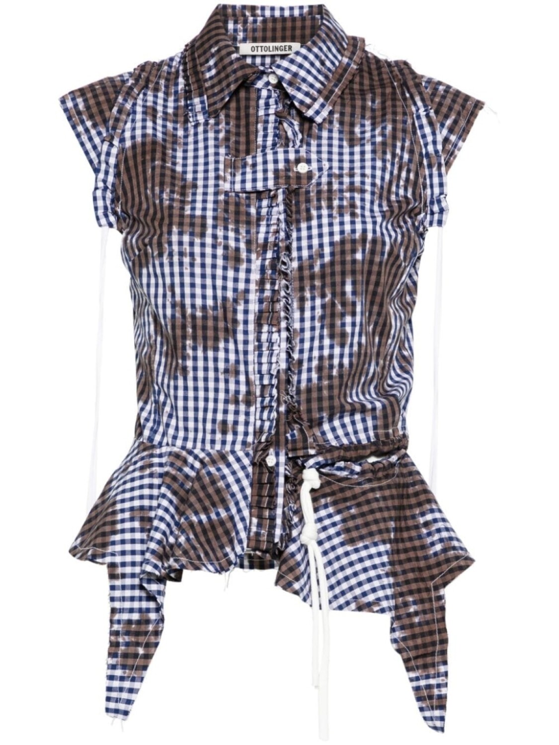 Топ без рукавов с оборками в клетку Gingham Ottolinger, синий
Топ без рукавов с оборками в клетку Gingham Ottolinger, синий