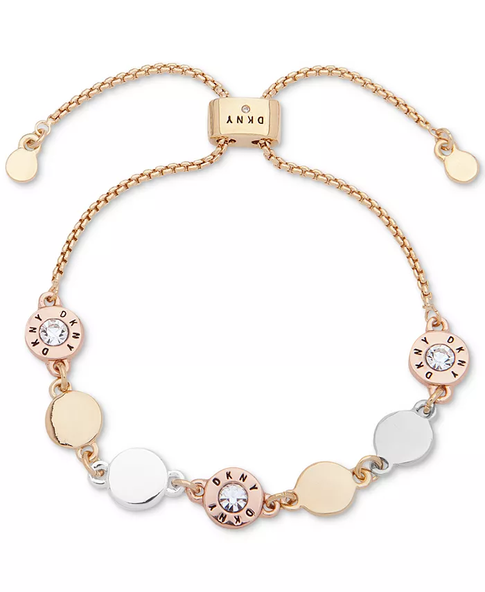 Браслет-слайдер с трехцветным кристаллом и логотипом DKNY
Браслет-слайдер с трехцветным кристаллом и логотипом DKNY