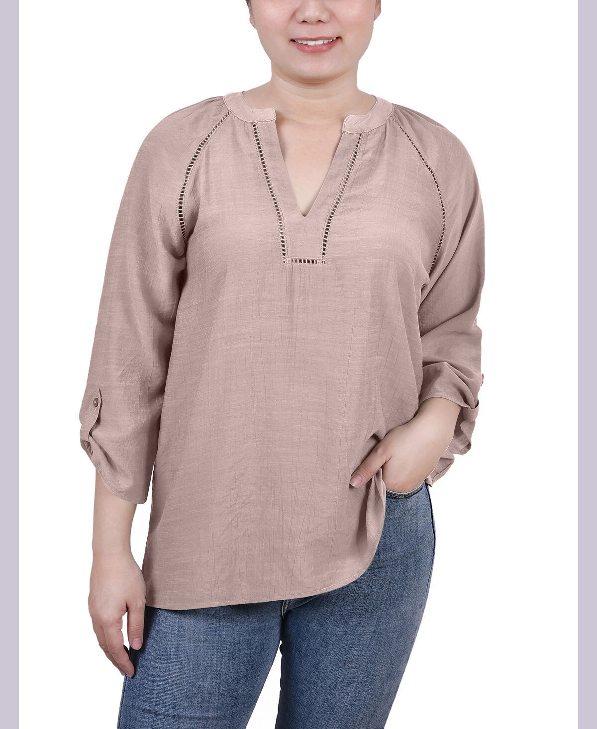 Блуза Petite с рукавами реглан и разрезом на шее NY Collection
Блуза Petite с рукавами реглан и разрезом на шее NY Collection