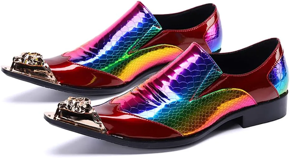 Мужские формальные туфли Santimon Mens с металлической отделкой, с узором «радуга-змея» на коже, с декоративной прошивкой, для праздников, вечеринок и выпускных
Мужские формальные туфли Santimon Mens с металлической отделкой, с узором «радуга-змея» на коже, с декоративной прошивкой, для праздников, вечеринок и выпускных