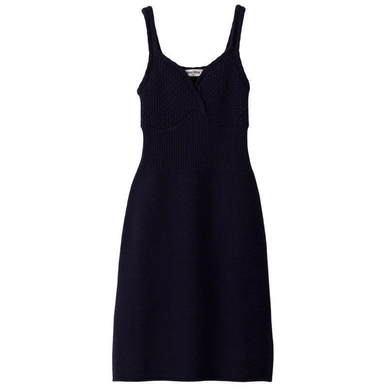Мини-платье с вязкой и логотипом MIU MIU, синий
Мини-платье с вязкой и логотипом MIU MIU, синий