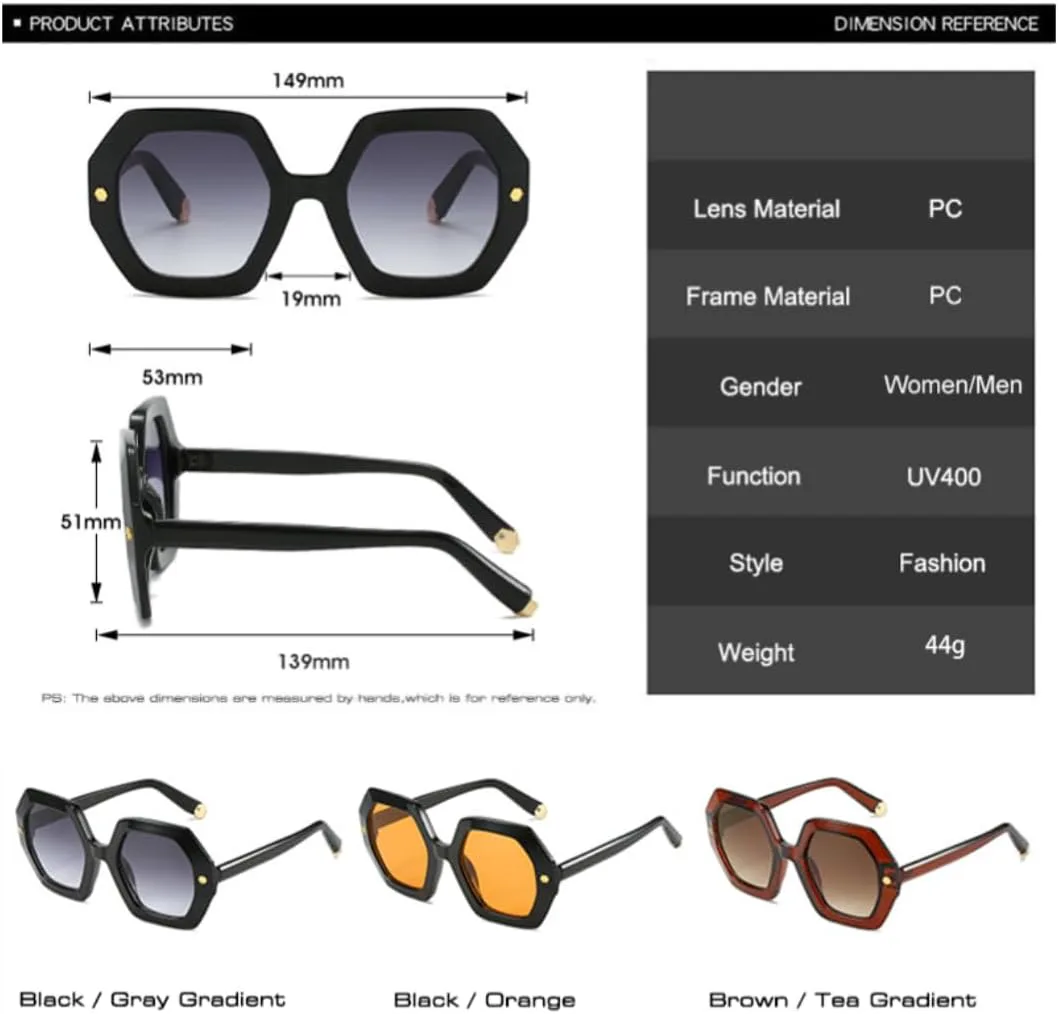 Винтажные солнцезащитные очки Polygon для женщин и мужчин с металлическими заклепками, защитой от УФ-излучения UV400, модный градиентный дизайн UATXTAU, White Grey
Винтажные солнцезащитные очки Polygon для женщин и мужчин с металлическими заклепками, защитой от УФ-излучения UV400, модный градиентный дизайн UATXTAU, White Grey