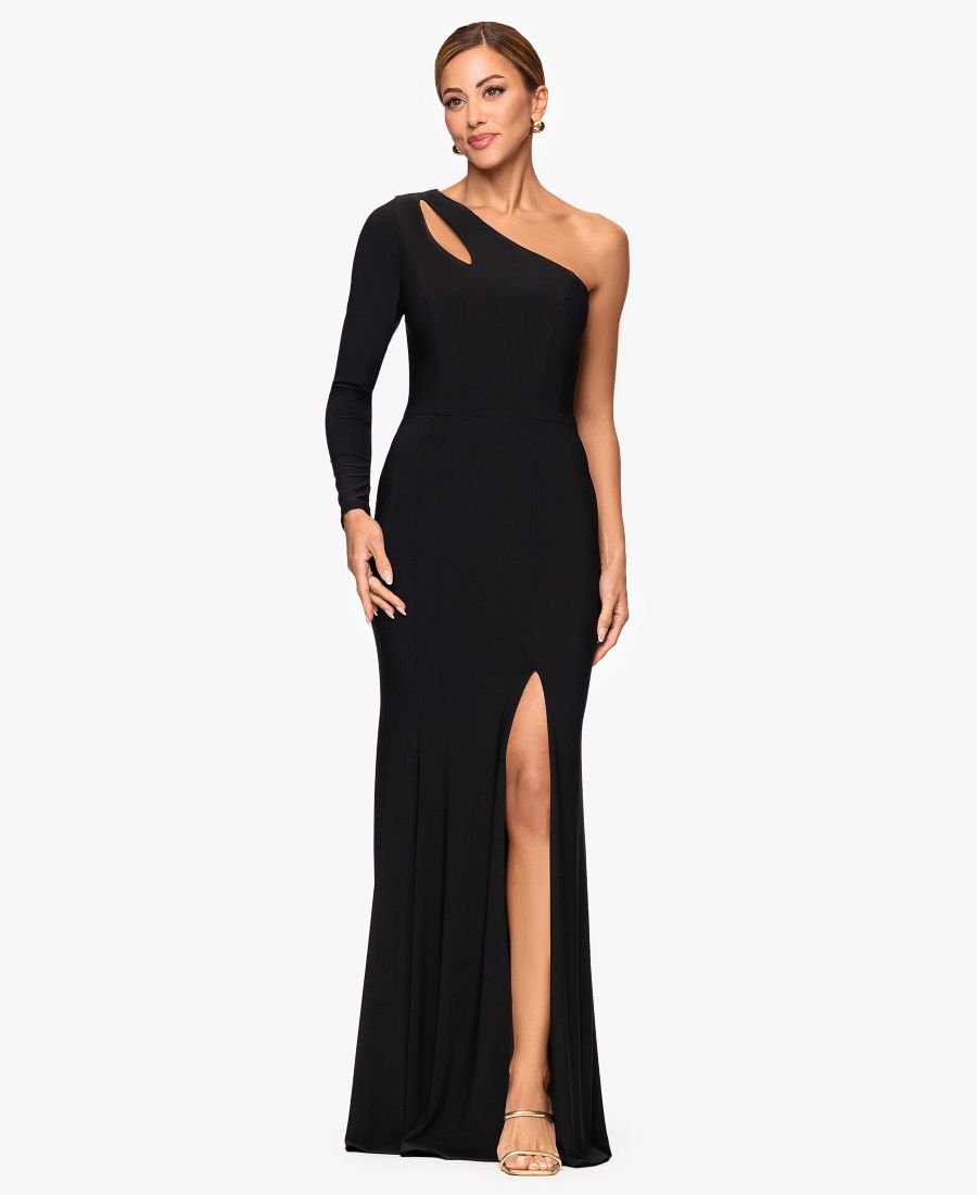Женское платье с одним открытым плечом и вырезом XSCAPE, Black
Женское платье с одним открытым плечом и вырезом XSCAPE, Black