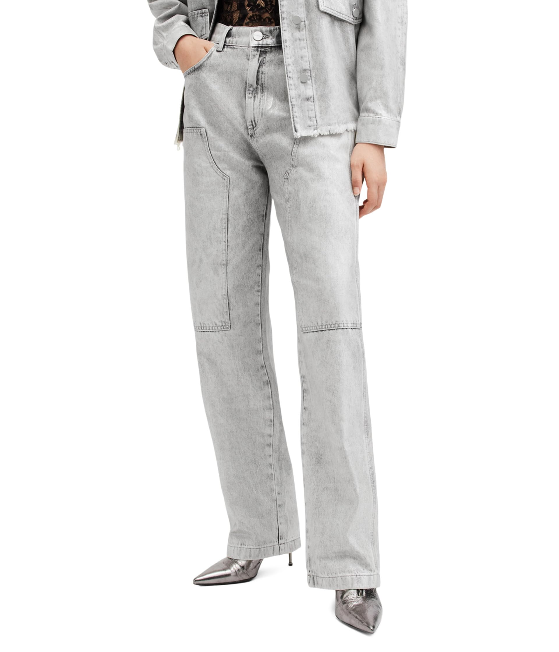 Джинсы AllSaints Mia Carpenter Jean, Coated Silver
Джинсы AllSaints Mia Carpenter Jean, Coated Silver