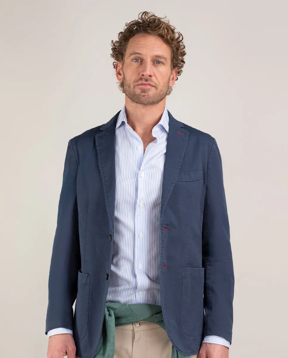 Мужской блейзер из окрашенной ткани твил El Ganso, синий
Мужской блейзер из окрашенной ткани твил El Ganso, синий