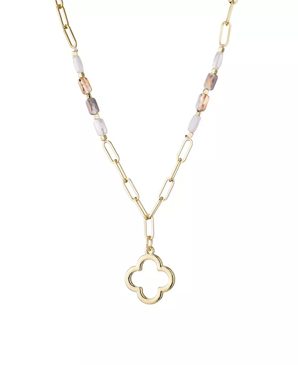 Ожерелье с подвеской в виде клевера из бисера и цепочки Adornia, gold
Ожерелье с подвеской в виде клевера из бисера и цепочки Adornia, gold