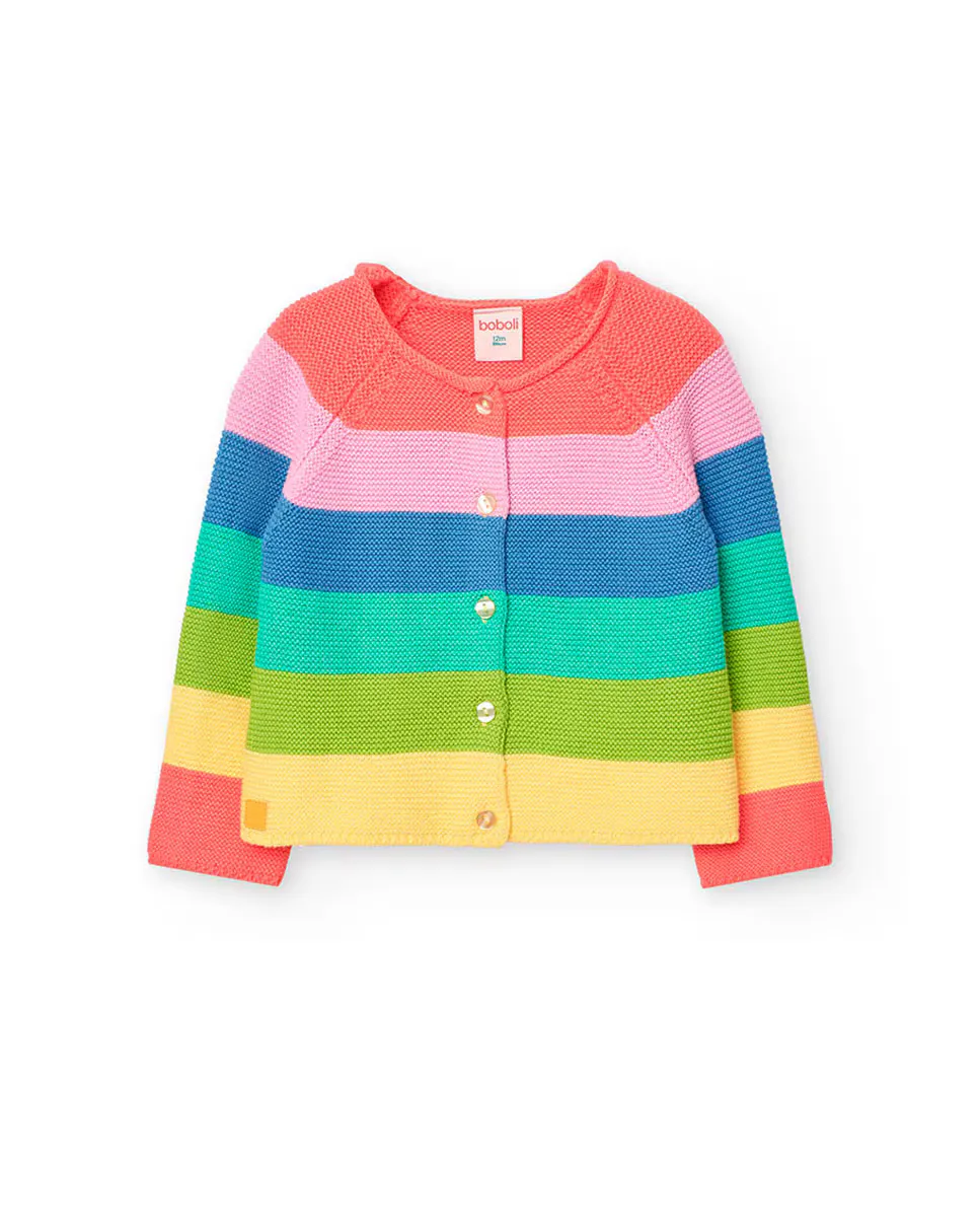 Вязаный жакет для девочки с круглым вырезом и застежкой на пуговицы Boboli, многоцветный
Вязаный жакет для девочки с круглым вырезом и застежкой на пуговицы Boboli, многоцветный