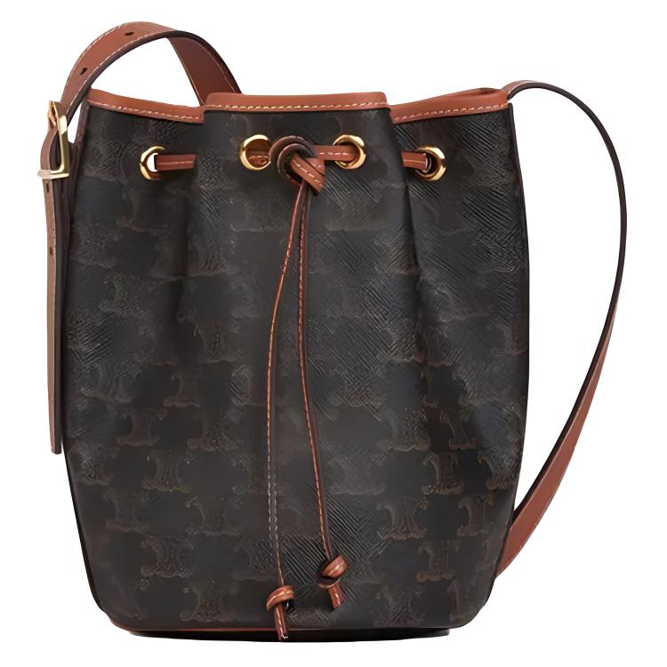 CELINE Триумф холщовая сумка с телячьей кожей ведро сумка через плечо маленький размер женский рыжевато-коричневый
CELINE Триумф холщовая сумка с телячьей кожей ведро сумка через плечо маленький размер женский рыжевато-коричневый