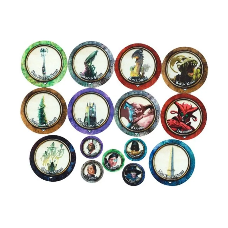 Жетоны Верховных Лордов и стел, Torg Eternity
Жетоны Верховных Лордов и стел, Torg Eternity