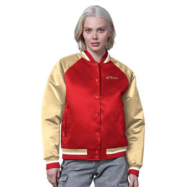 Женская красная/золотая куртка в стиле varsity satin san francisco 49ers на молнии Starter
Женская красная/золотая куртка в стиле varsity satin san francisco 49ers на молнии Starter