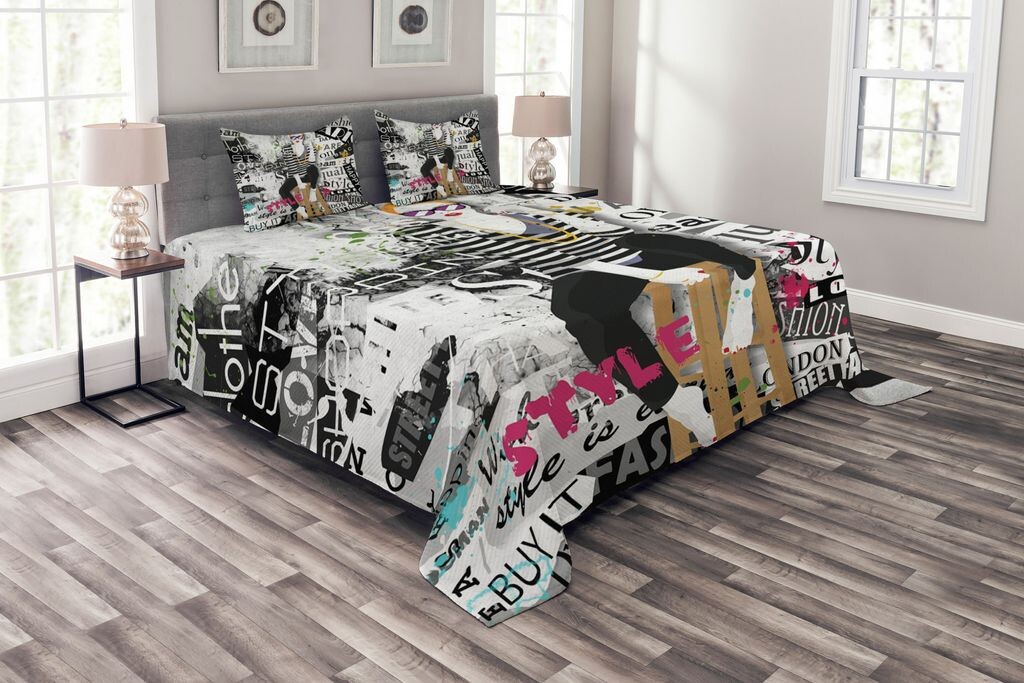 ABAKUHAUS Модное покрывало Fashion Girl Grunge, комплект с моющимися наволочками, для односпальных кроватей 220 x 220 см, белый и черный
ABAKUHAUS Модное покрывало Fashion Girl Grunge, комплект с моющимися наволочками, для односпальных кроватей 220 x 220 см, белый и черный