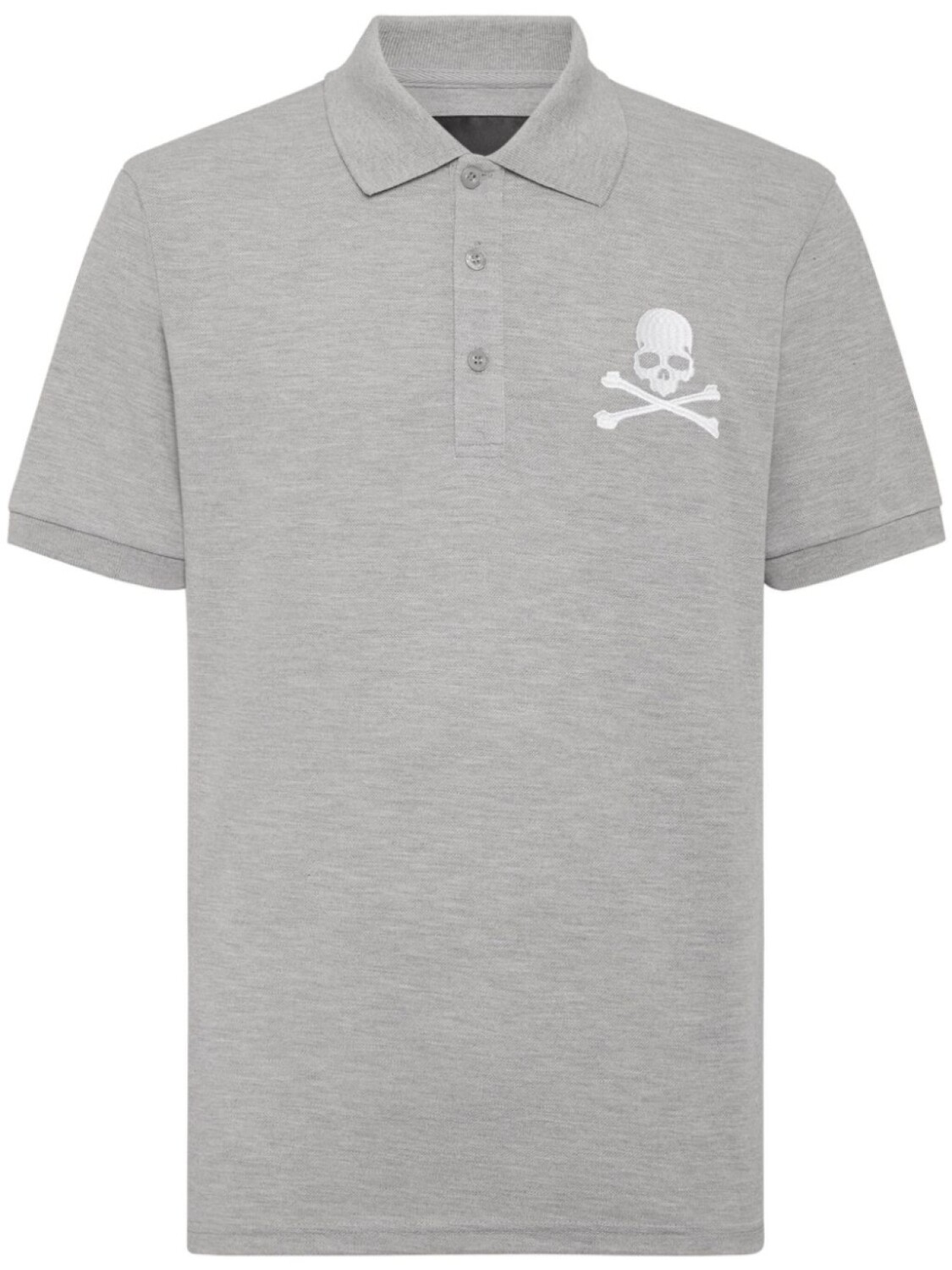 Хлопковая рубашка-поло с вышитым черепом от Philipp Plein, серый
Хлопковая рубашка-поло с вышитым черепом от Philipp Plein, серый