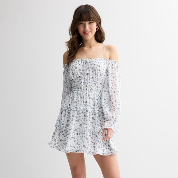 Мини-платье с открытыми плечами и длинными рукавами для девушек Harper & Ivy, белый
Мини-платье с открытыми плечами и длинными рукавами для девушек Harper & Ivy, белый