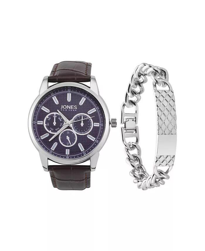Мужские аналоговые часы из коричневого полиуретанового ремешка, 44 мм, комплект браслета Jones New York
Мужские аналоговые часы из коричневого полиуретанового ремешка, 44 мм, комплект браслета Jones New York