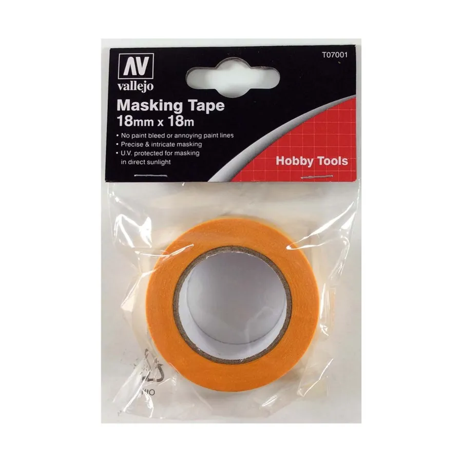 Прецизионная малярная лента 18ммx18м - индивидуальная упаковка, Hobby Tools (Vallejo)
